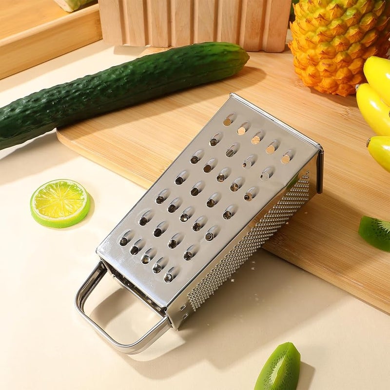 GALPADA 8 Inch Stainless Steel Four Sided Grater Vegetable Slicer Cheese Shredder Manual Kitchen Cutter - Image 3